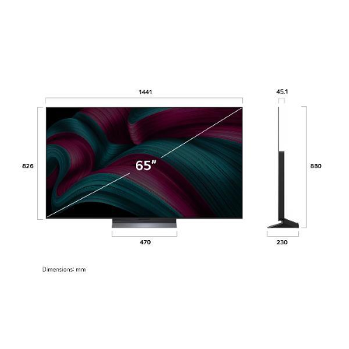 LG OLED evo AI OLED65C55LA TV Serie C5 65?? 4K, ?9 Gen8, Brightness Booster, 40W, 4 HDMI, VRR 144Hz, Smart TV WebOS 25, 165,1 cm (65?), 3840 x 2160 Pixel, OLED evo, Smart TV, Wi-Fi, Nero